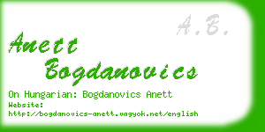 anett bogdanovics business card